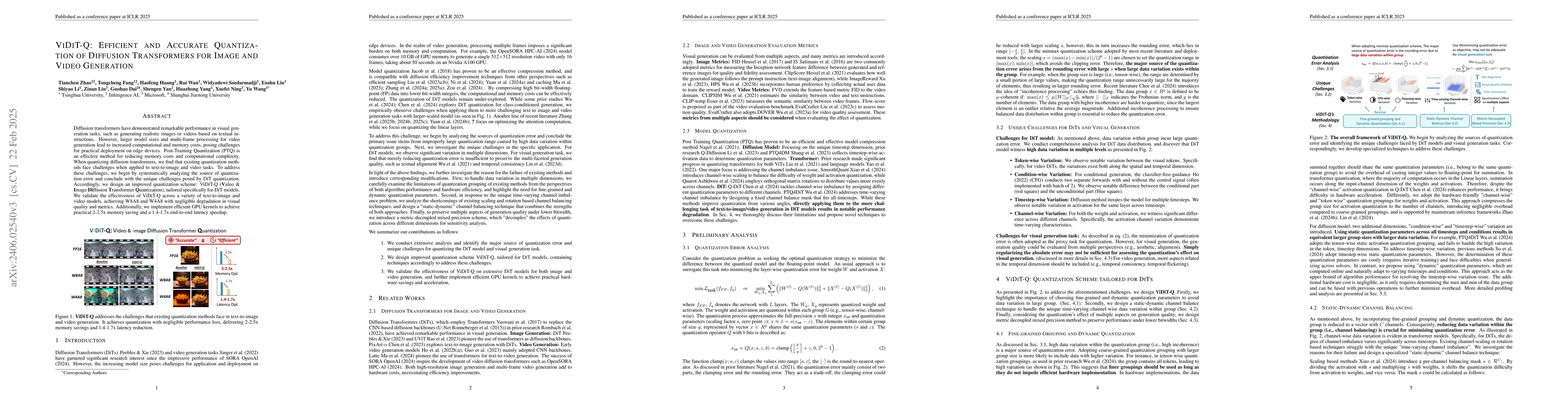 Thumbnail for ViDiT-Q: Efficient and Accurate Quantization of Diffusion Transformers
  for Image and Video Generation