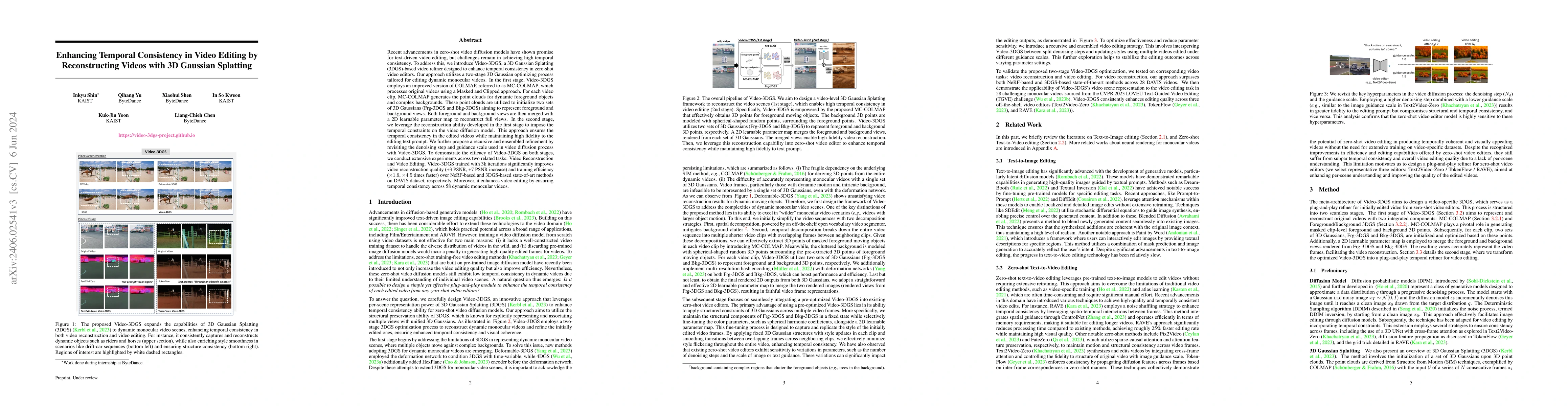Thumbnail for Enhancing Temporal Consistency in Video Editing by Reconstructing Videos
  with 3D Gaussian Splatting