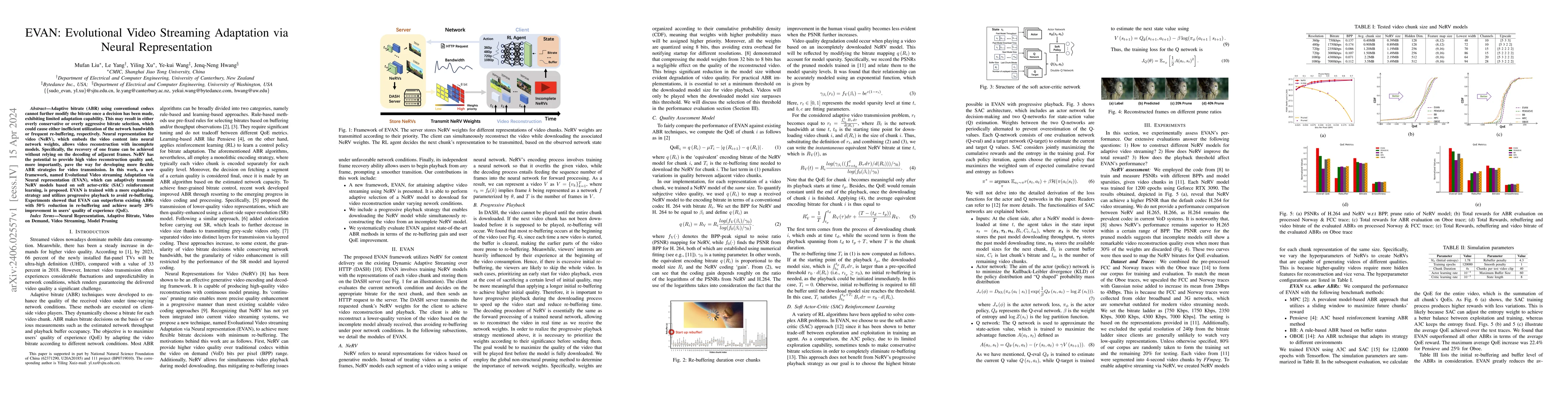Thumbnail for EVAN: Evolutional Video Streaming Adaptation via Neural Representation