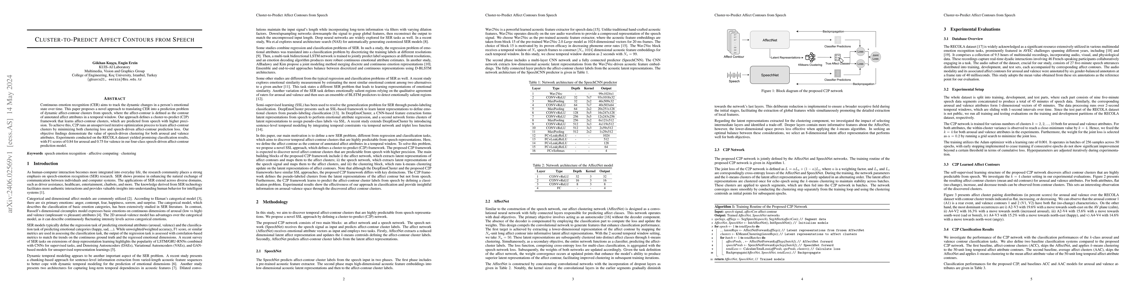 Thumbnail for Cluster-to-Predict Affect Contours from Speech
