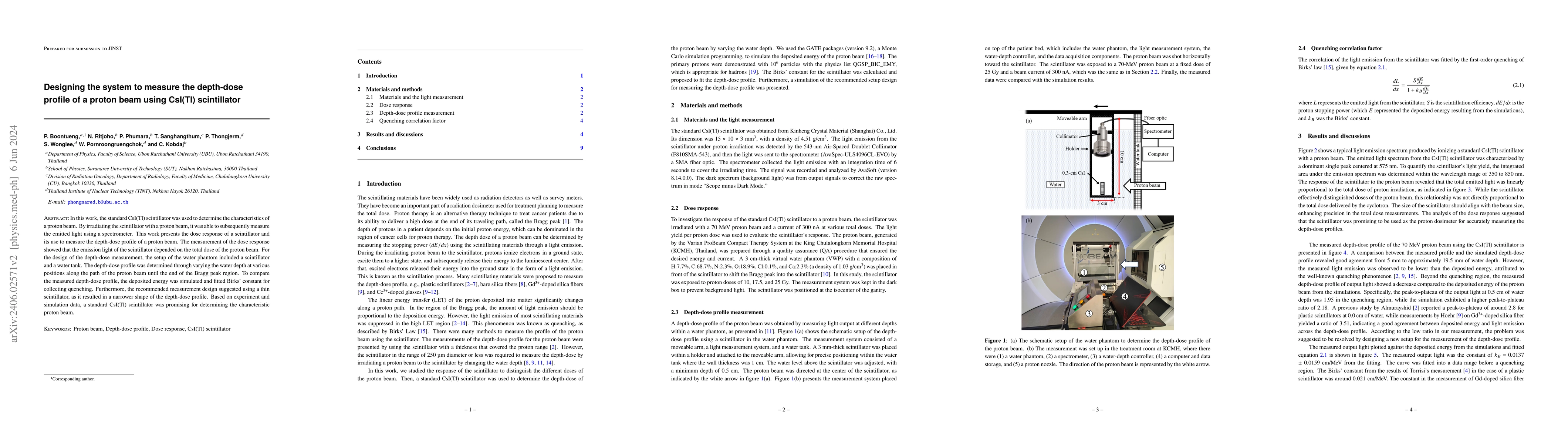 Thumbnail for Designing the system to measure the depth-dose profile of a proton beam
  using CsI(Tl) scintillator