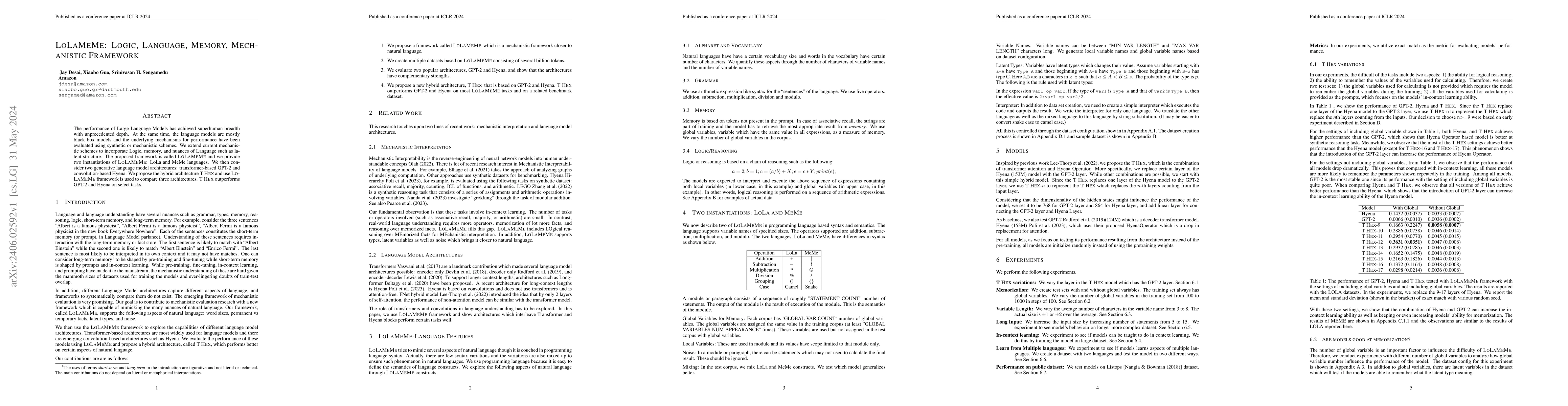 Thumbnail for LOLAMEME: Logic, Language, Memory, Mechanistic Framework