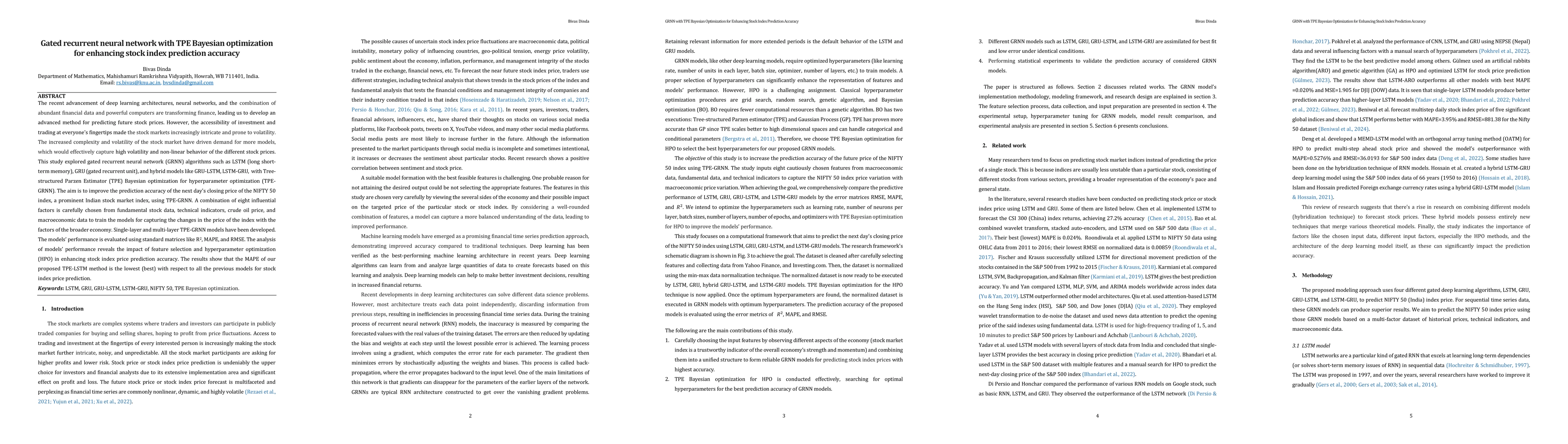 Thumbnail for Gated recurrent neural network with TPE Bayesian optimization for
  enhancing stock index prediction accuracy