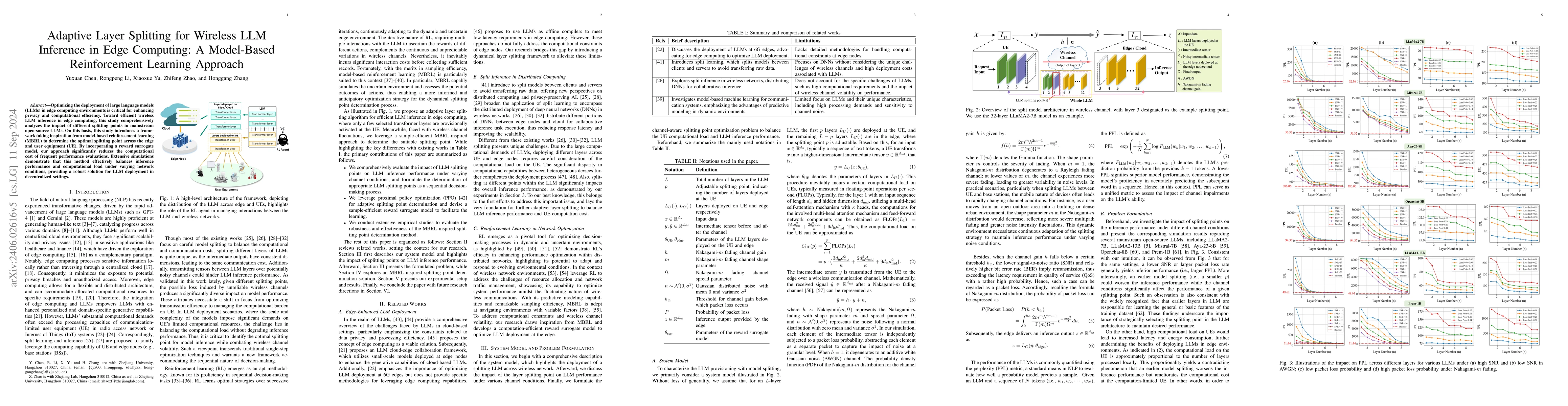 Thumbnail for Adaptive Layer Splitting for Wireless LLM Inference in Edge Computing: A
  Model-Based Reinforcement Learning Approach