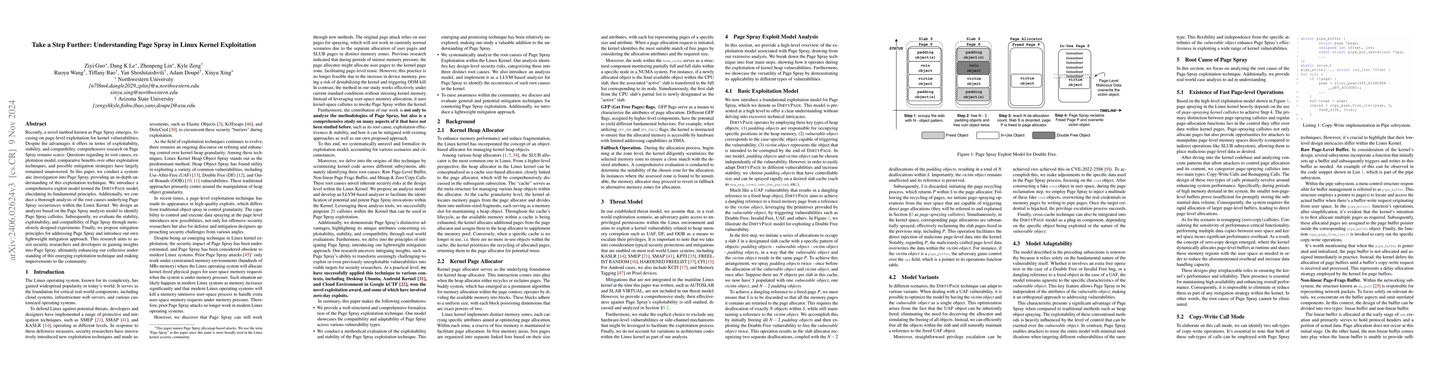 Thumbnail for Take a Step Further: Understanding Page Spray in Linux Kernel
  Exploitation