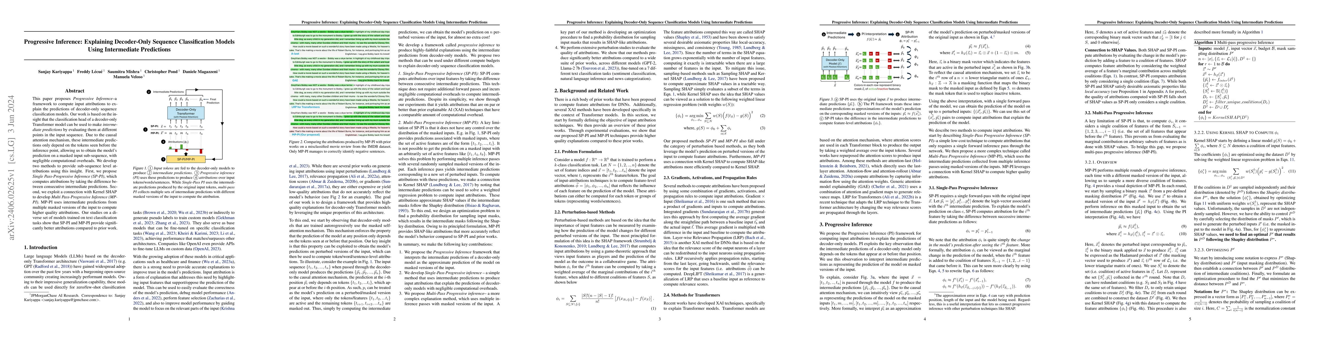 Thumbnail for Progressive Inference: Explaining Decoder-Only Sequence Classification
  Models Using Intermediate Predictions