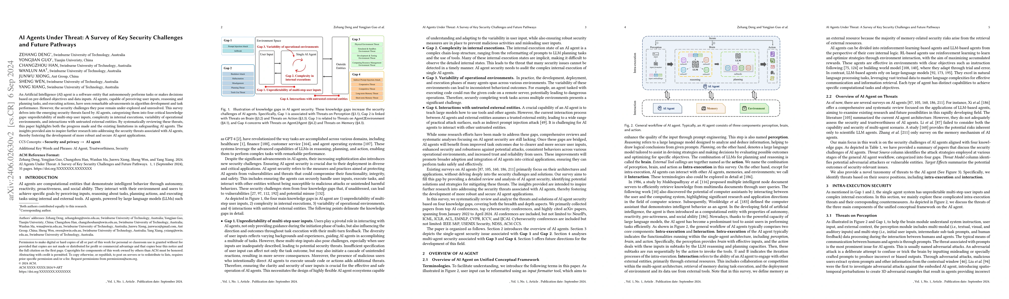Thumbnail for AI Agents Under Threat: A Survey of Key Security Challenges and Future
  Pathways