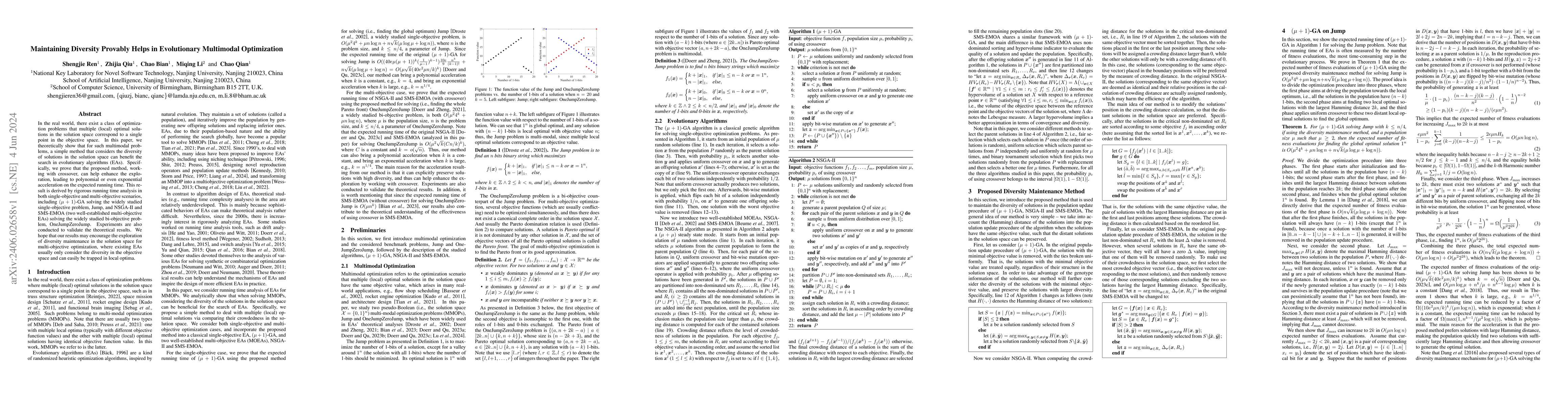 Thumbnail for Maintaining Diversity Provably Helps in Evolutionary Multimodal
  Optimization