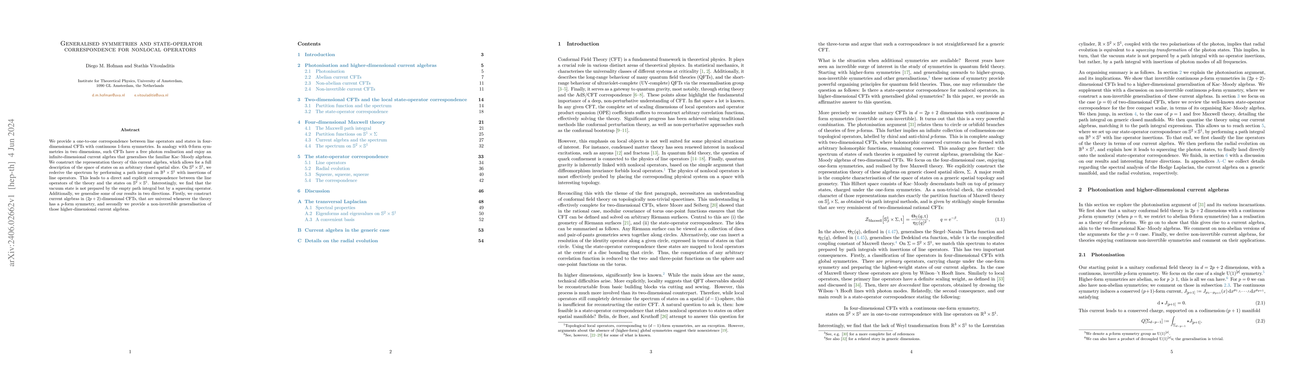 Thumbnail for Generalised symmetries and state-operator correspondence for nonlocal
  operators