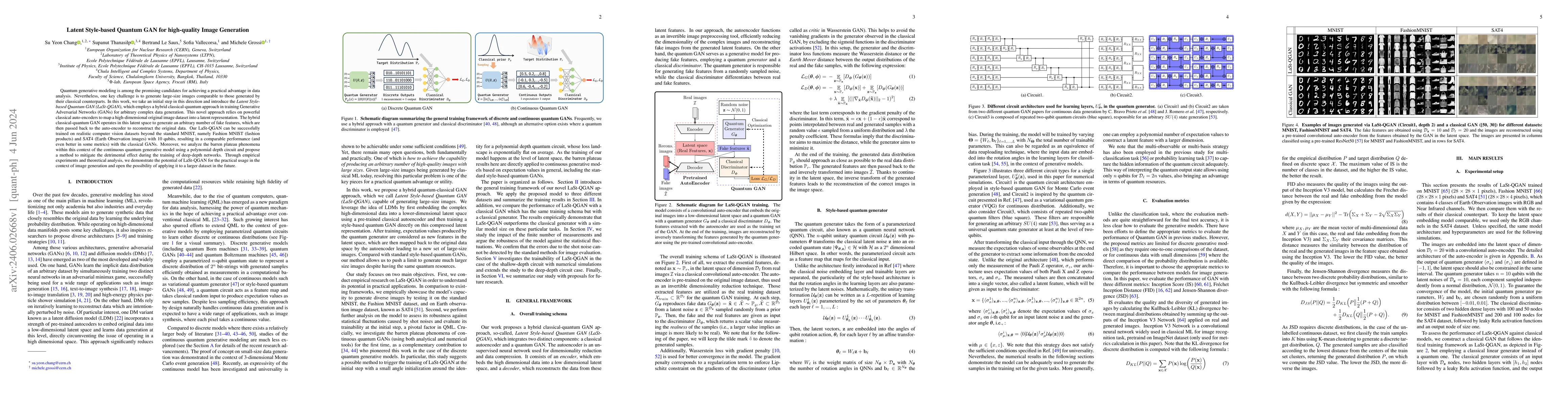 Thumbnail for Latent Style-based Quantum GAN for high-quality Image Generation