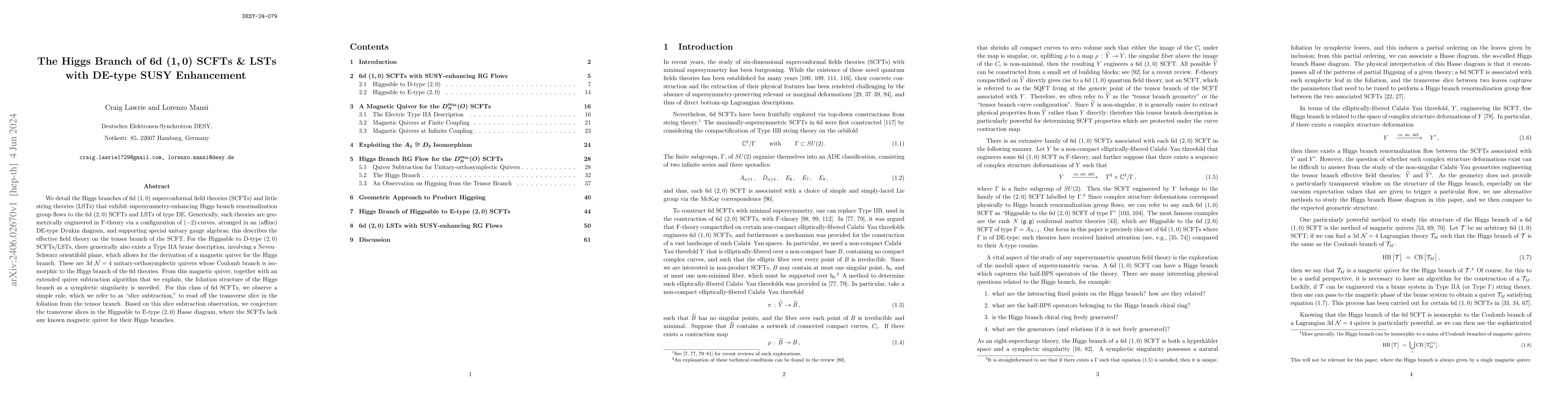 Thumbnail for The Higgs Branch of 6d (1,0) SCFTs & LSTs with DE-type SUSY Enhancement