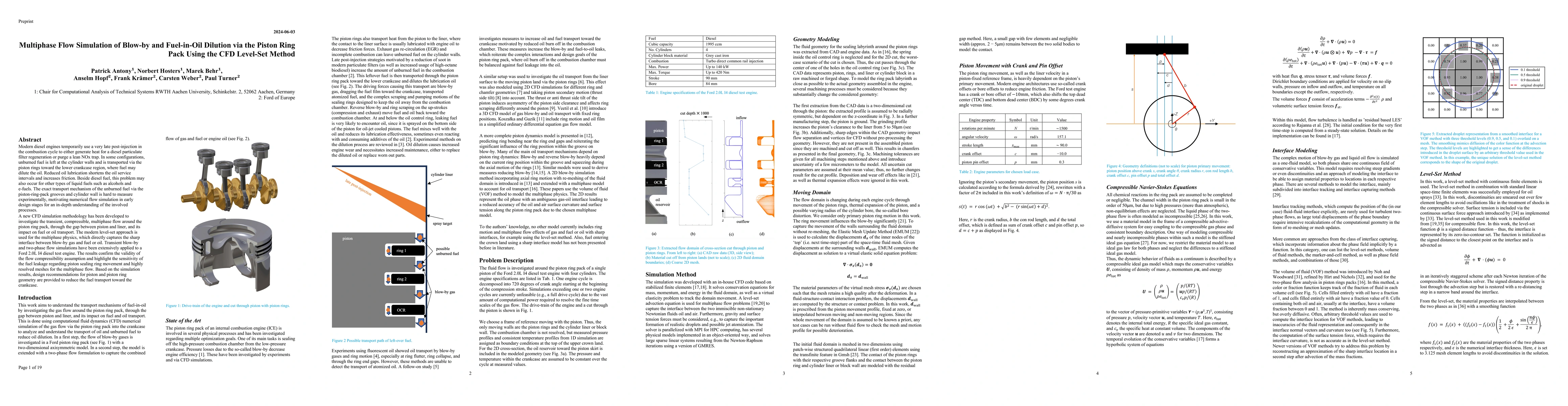 Thumbnail for Multiphase Flow Simulation of Blow-by and Fuel-in-Oil Dilution via the
  Piston Ring Pack Using the CFD Level-Set Method