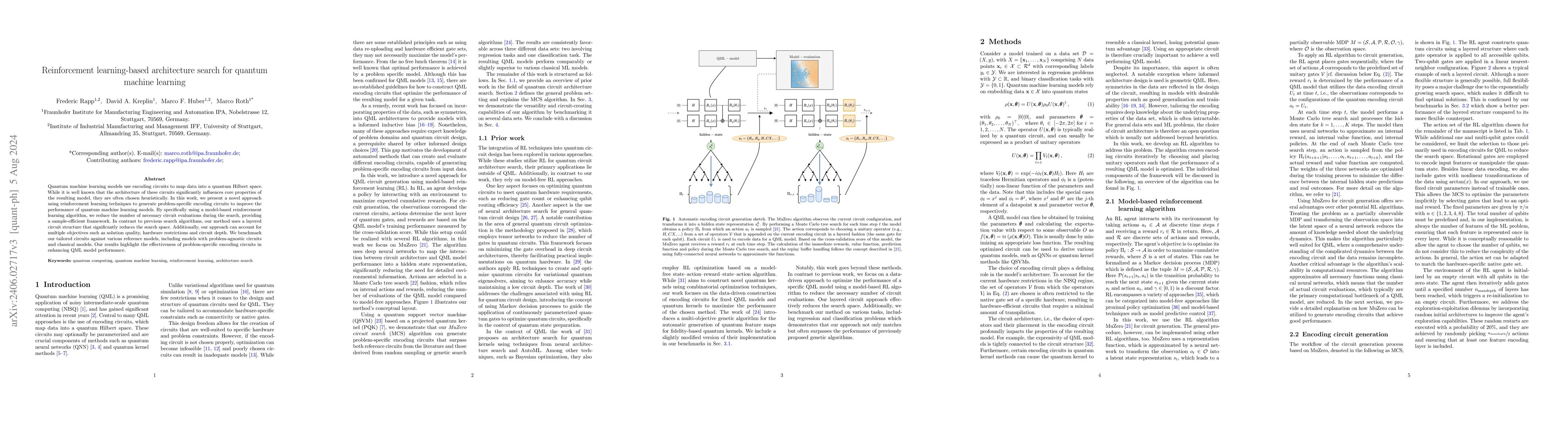 Thumbnail for Reinforcement learning-based architecture search for quantum machine
  learning