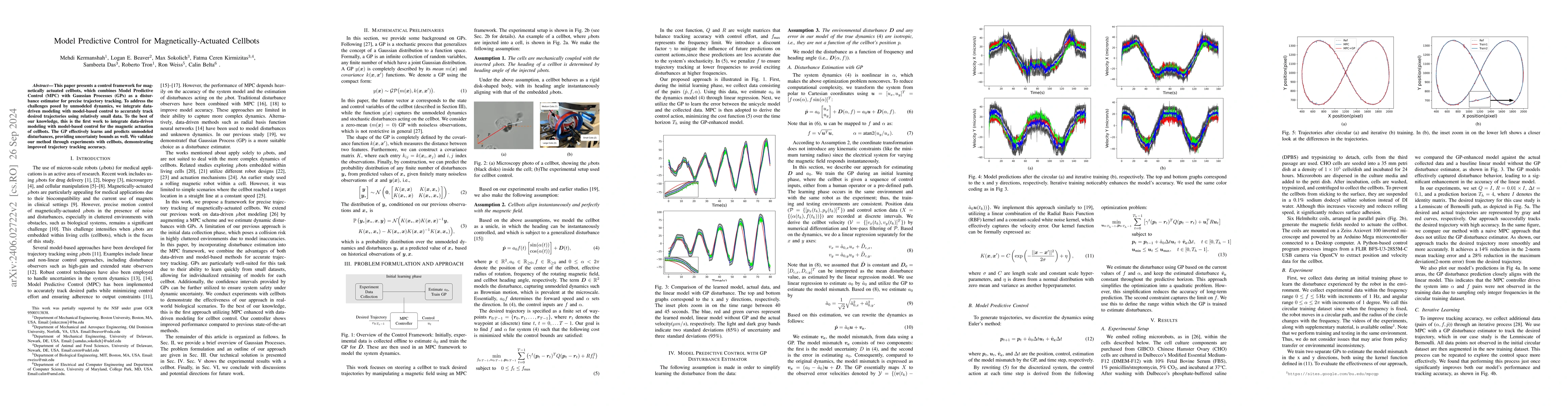 Thumbnail for Control of Microrobots Using Model Predictive Control and Gaussian
  Processes for Disturbance Estimation