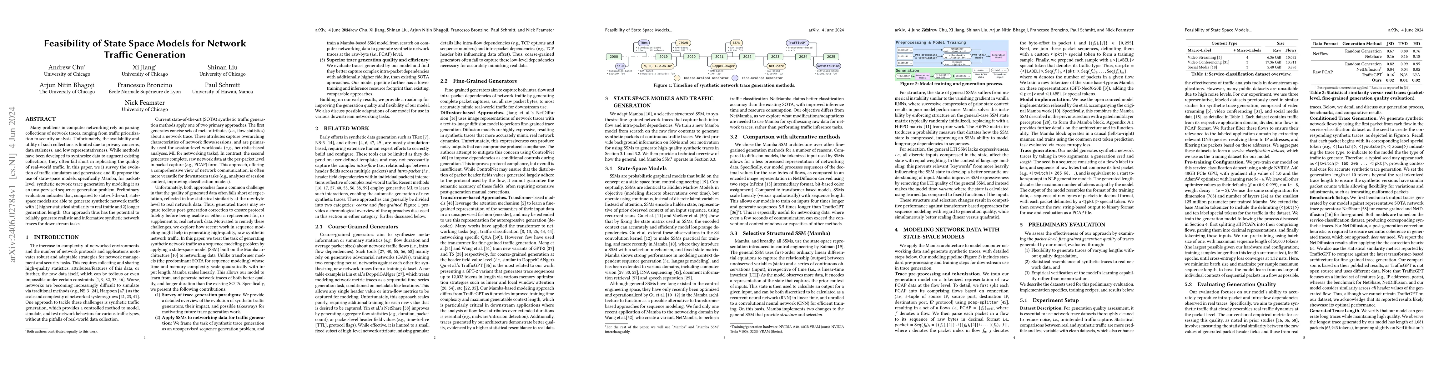 Thumbnail for Feasibility of State Space Models for Network Traffic Generation