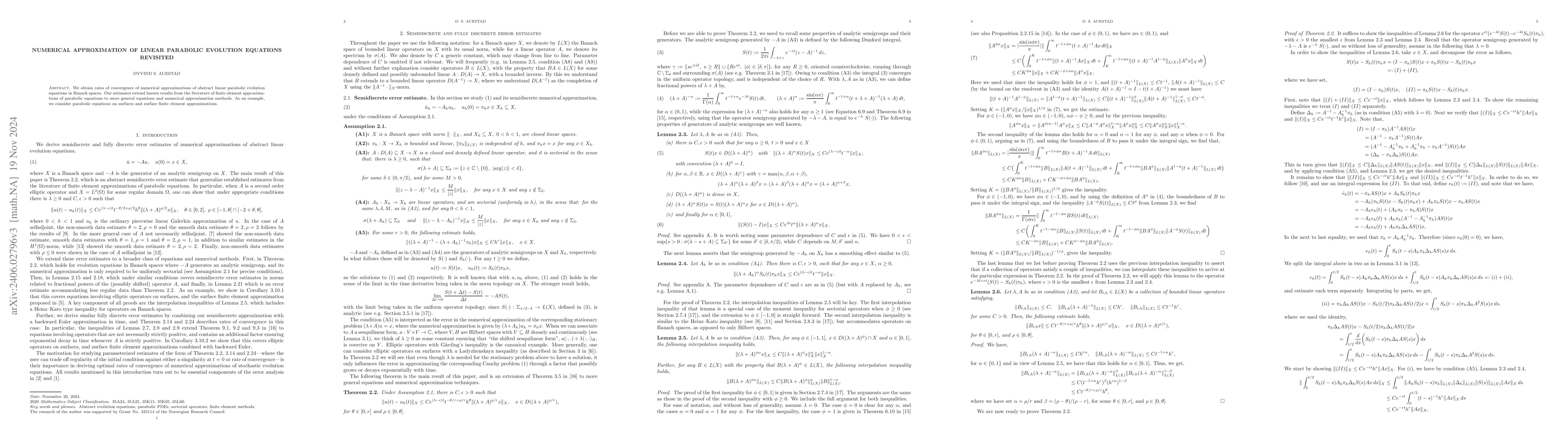 Thumbnail for Numerical approximation of linear evolution equations revisited