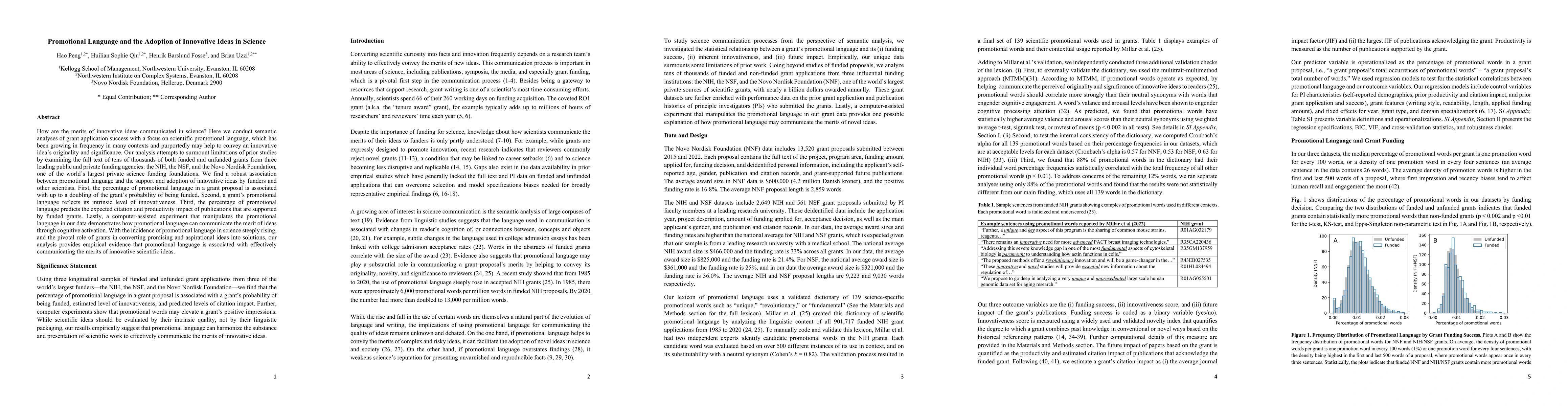 Thumbnail for Promotional Language and the Adoption of Innovative Ideas in Science