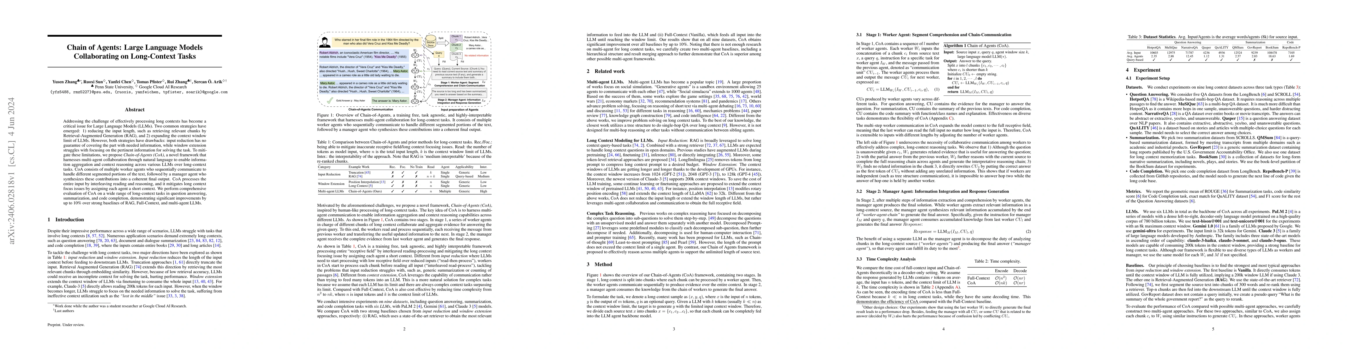 Thumbnail for Chain of Agents: Large Language Models Collaborating on Long-Context
  Tasks
