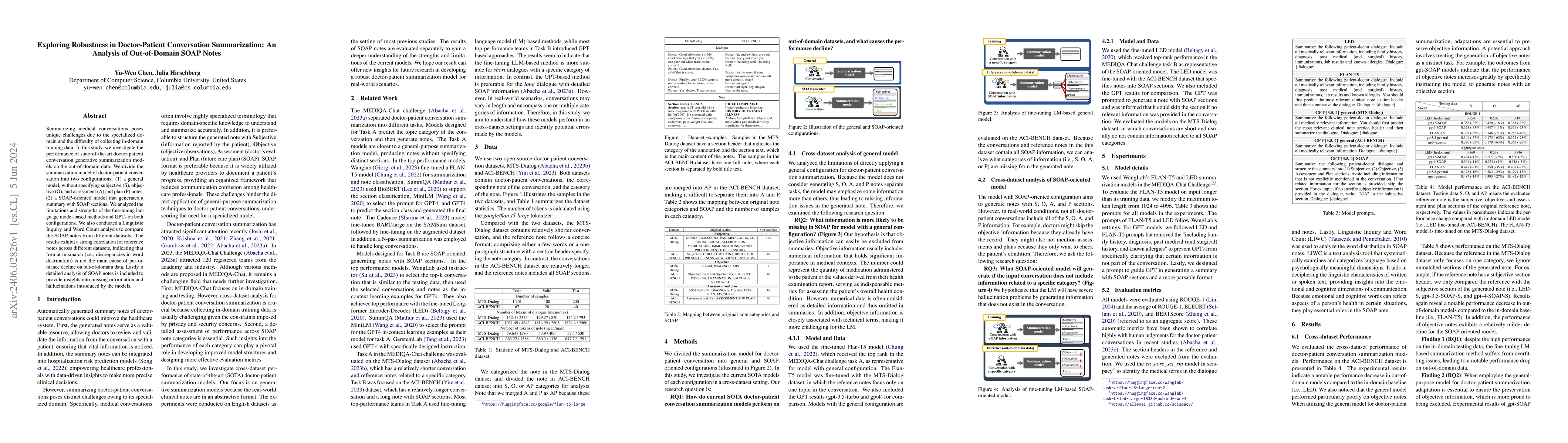 Thumbnail for Exploring Robustness in Doctor-Patient Conversation Summarization: An
  Analysis of Out-of-Domain SOAP Notes