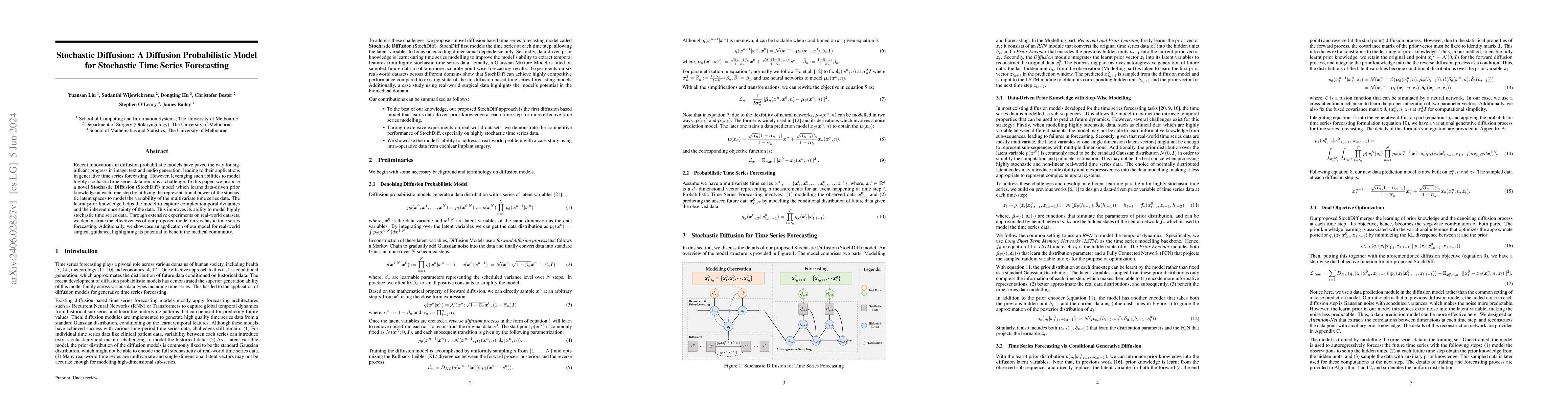Thumbnail for Stochastic Diffusion: A Diffusion Probabilistic Model for Stochastic
  Time Series Forecasting