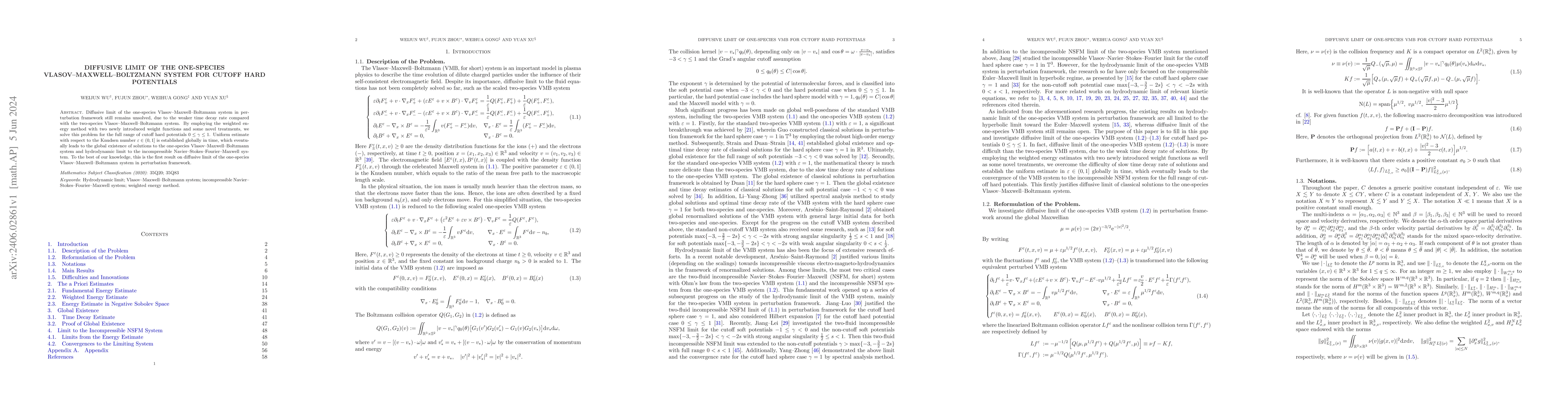Thumbnail for Diffusive Limit of the One-species Vlasov-Maxwell-Boltzmann System for
  Cutoff Hard Potentials