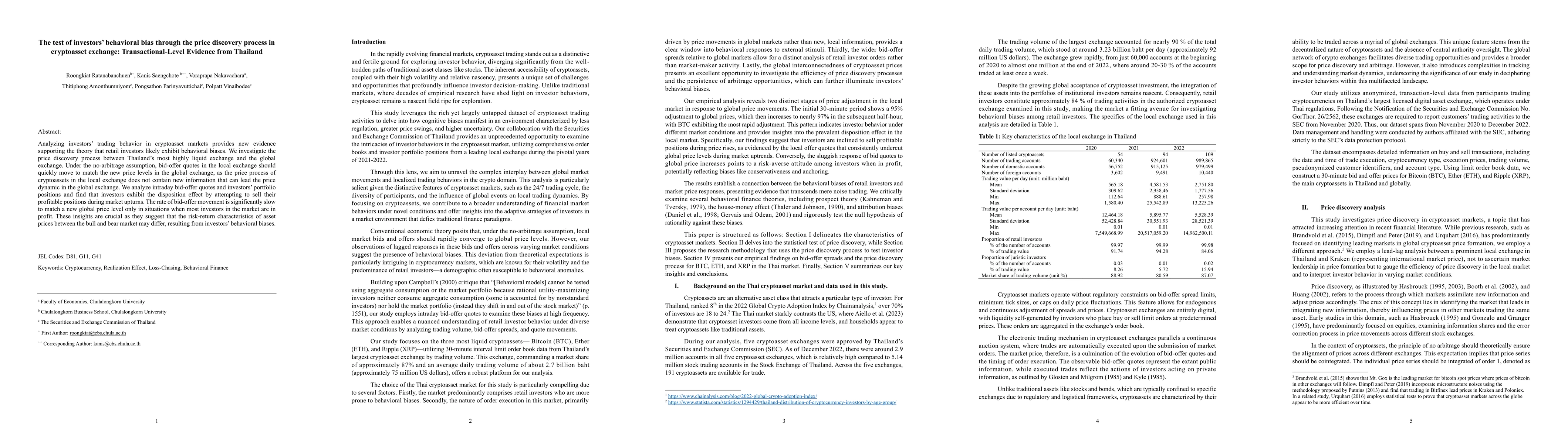 Thumbnail for The test of investors' behavioral bias through the price discovery
  process in cryptoasset exchange" Transactional-level evidence from Thailand