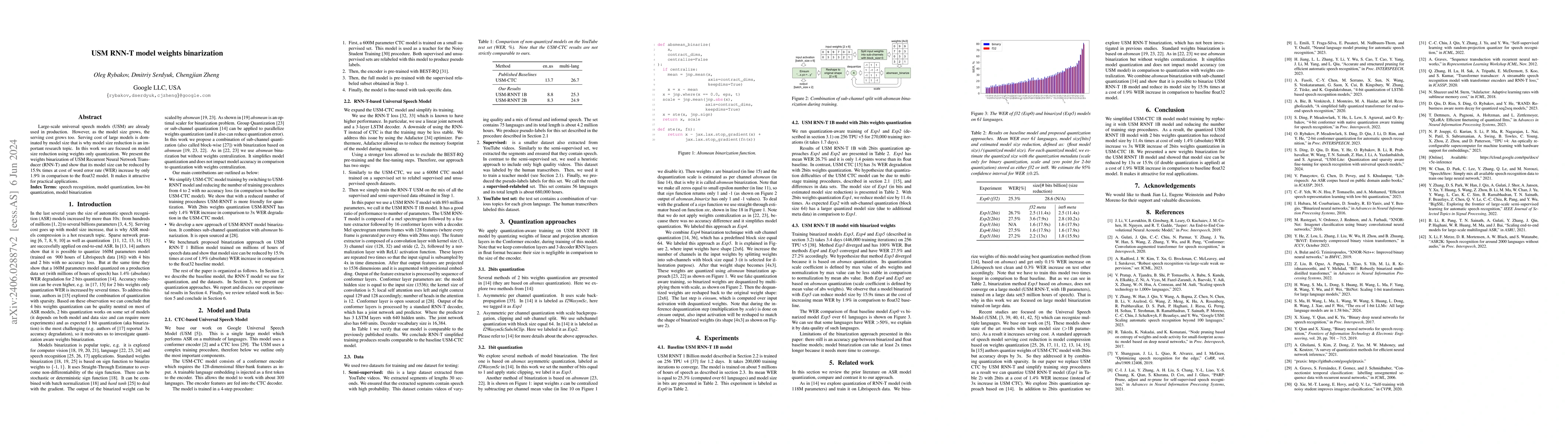 Thumbnail for USM RNN-T model weights binarization