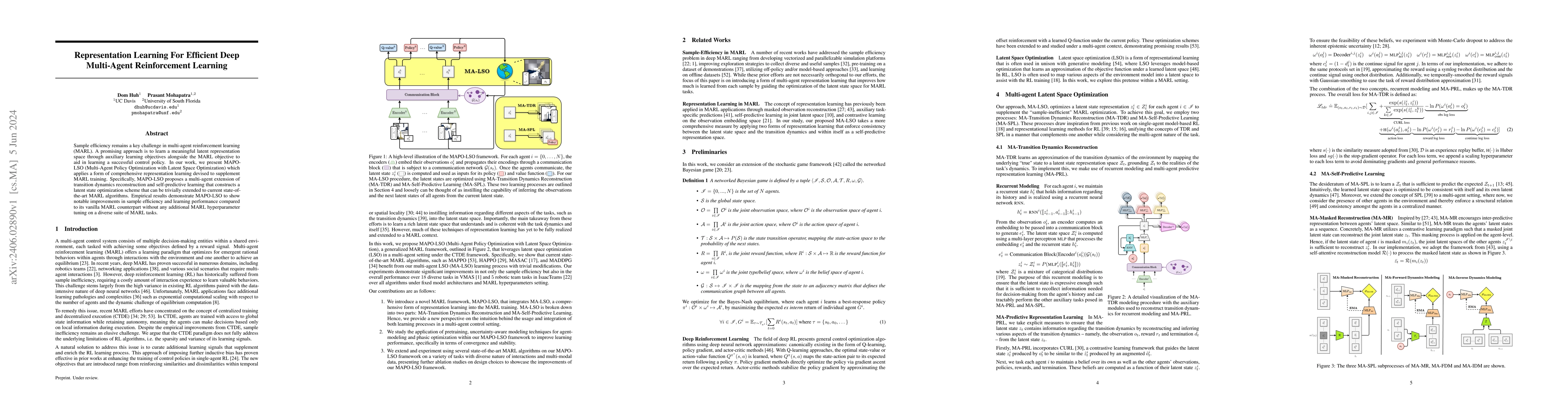 Thumbnail for Representation Learning For Efficient Deep Multi-Agent Reinforcement
  Learning