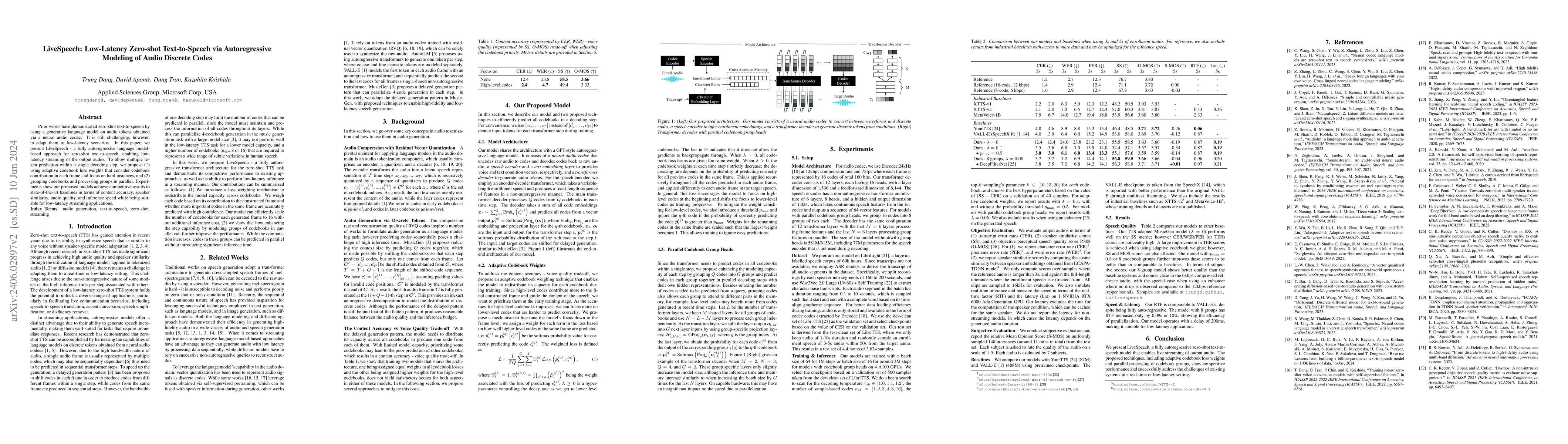 Thumbnail for LiveSpeech: Low-Latency Zero-shot Text-to-Speech via Autoregressive
  Modeling of Audio Discrete Codes