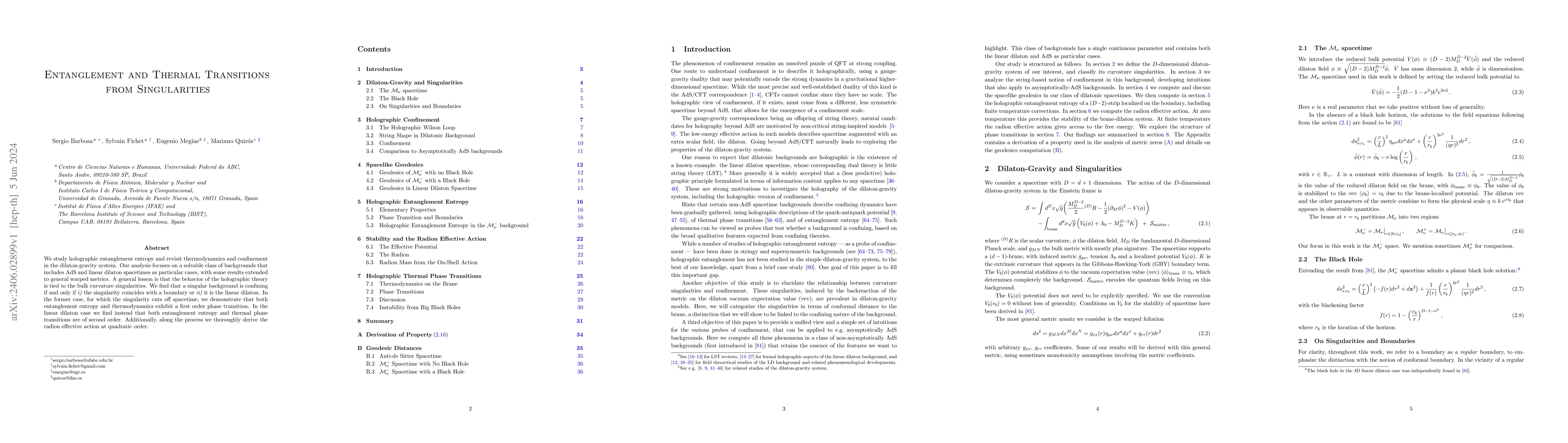 Thumbnail for Entanglement and Thermal Transitions from Singularities