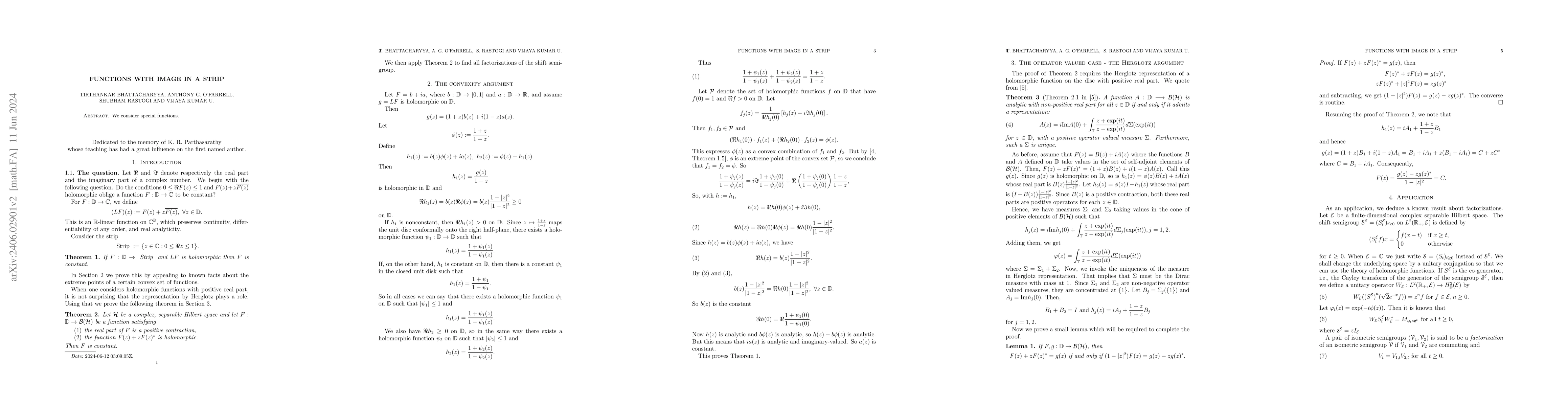 Thumbnail for Functions with image in a strip