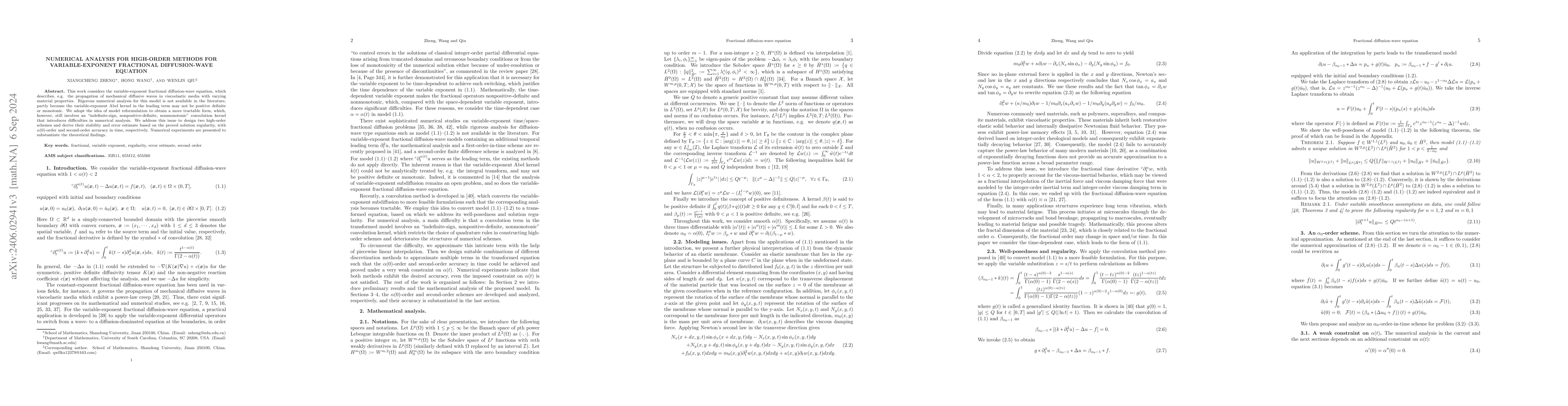Thumbnail for Numerical approximation for variable-exponent fractional diffusion-wave
  equation