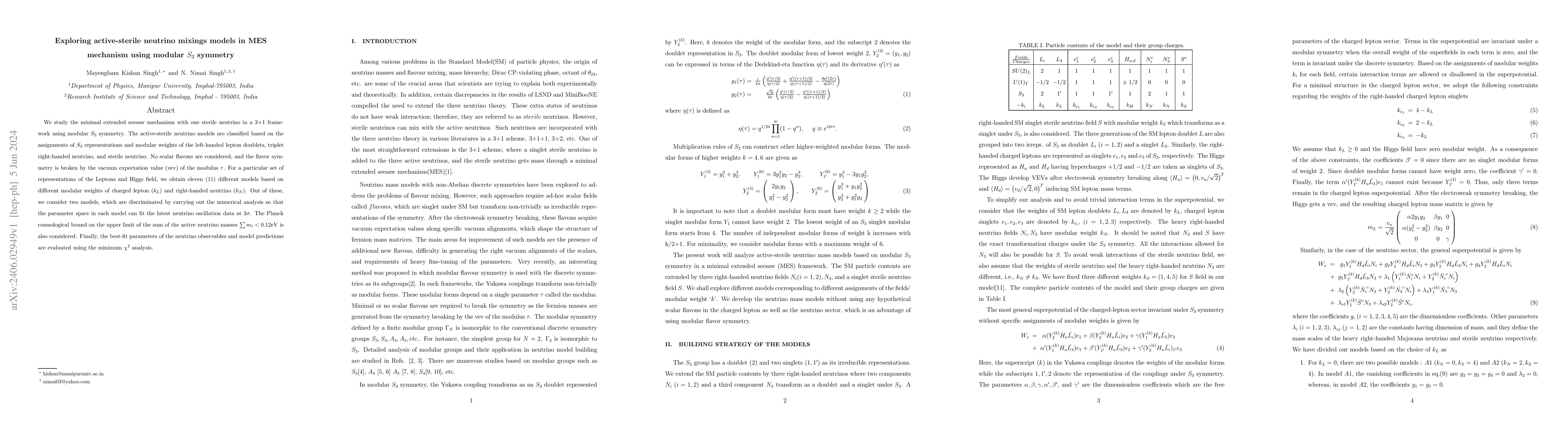 Thumbnail for Exploring active-sterile neutrino mixings models in MES mechanism using
  modular $S_3$ symmetry