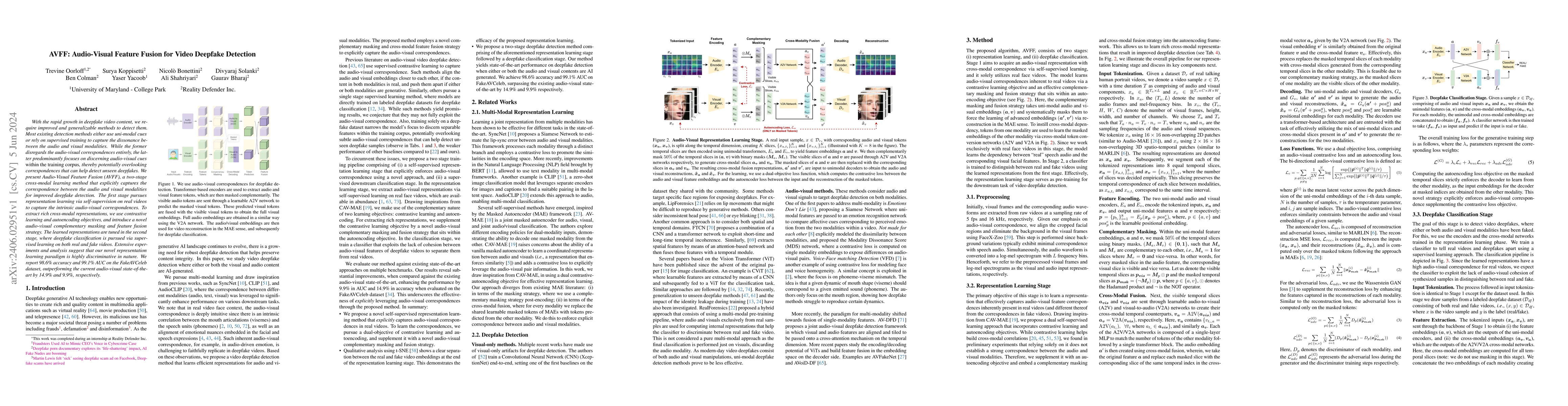Thumbnail for AVFF: Audio-Visual Feature Fusion for Video Deepfake Detection
