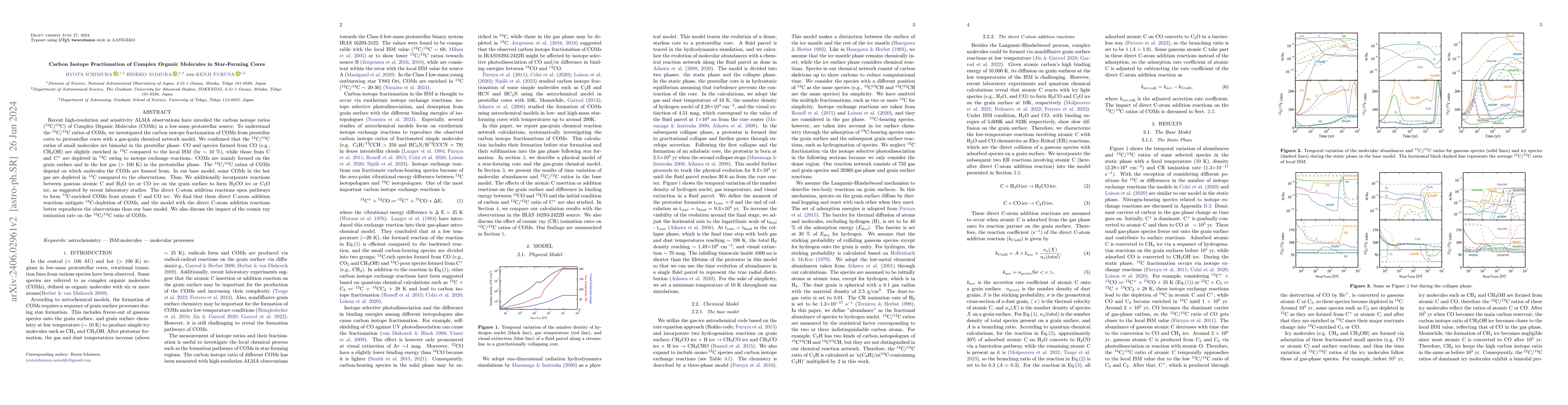 Thumbnail for Carbon Isotope Fractionation of Complex Organic Molecules in
  Star-Forming Cores