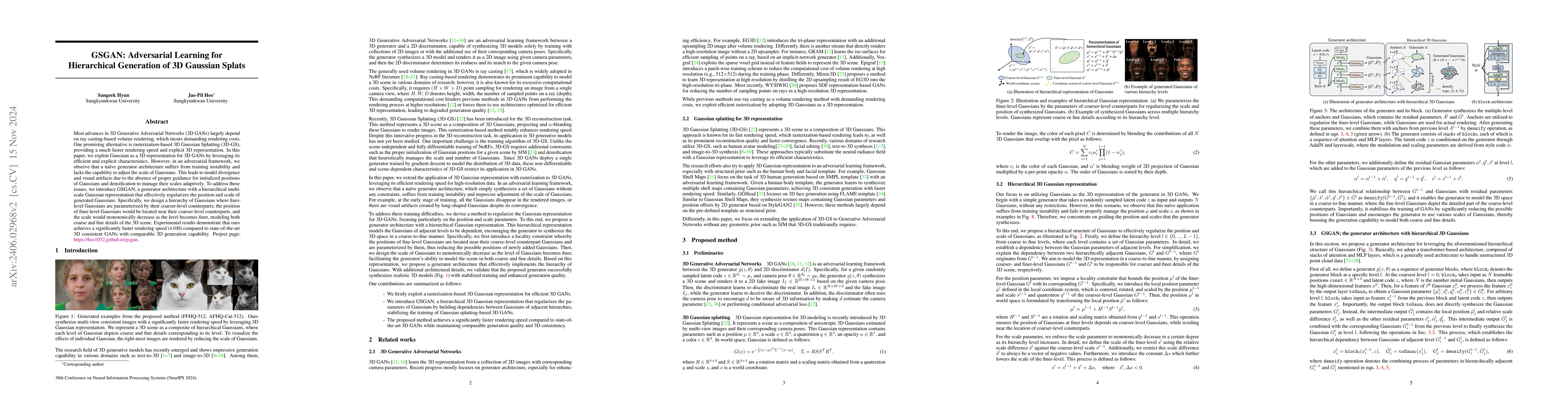 Thumbnail for Adversarial Generation of Hierarchical Gaussians for 3D Generative Model