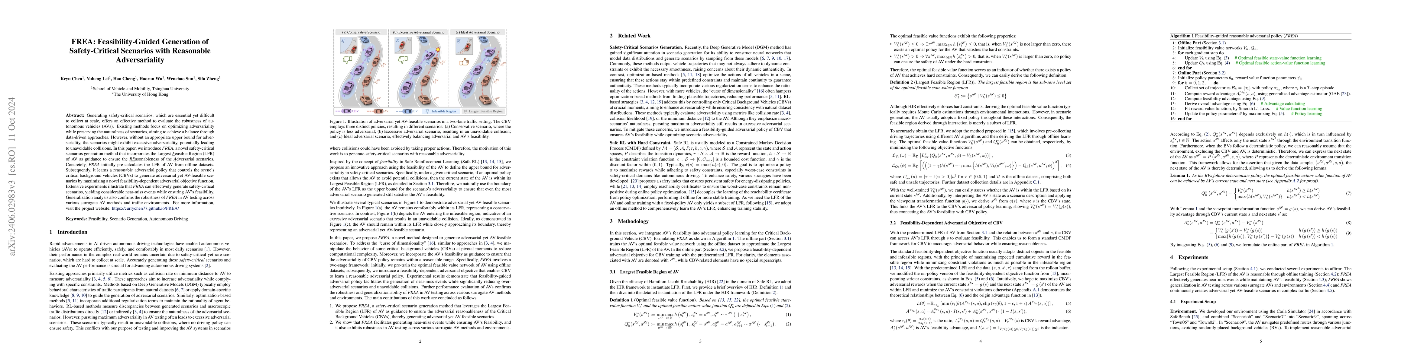 Thumbnail for FREA: Feasibility-Guided Generation of Safety-Critical Scenarios with
  Reasonable Adversariality