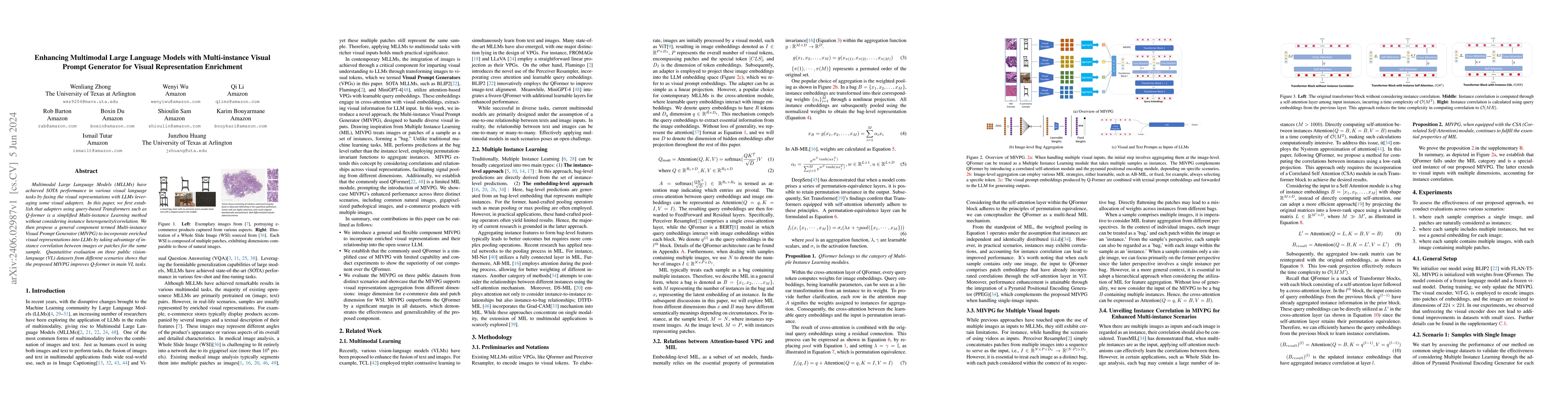 Thumbnail for Enhancing Multimodal Large Language Models with Multi-instance Visual
  Prompt Generator for Visual Representation Enrichment