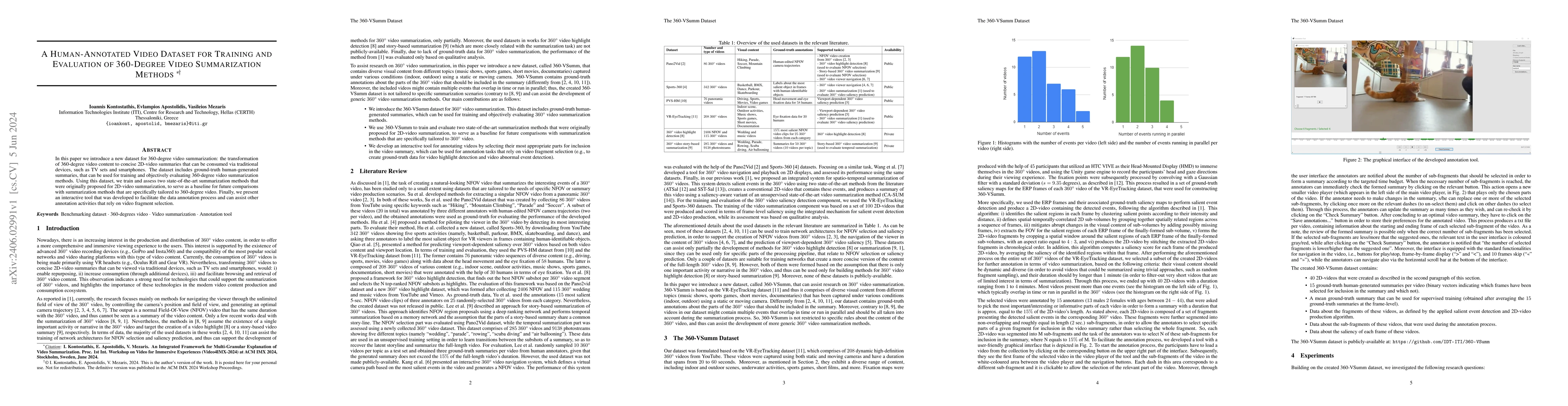 Thumbnail for A Human-Annotated Video Dataset for Training and Evaluation of
  360-Degree Video Summarization Methods