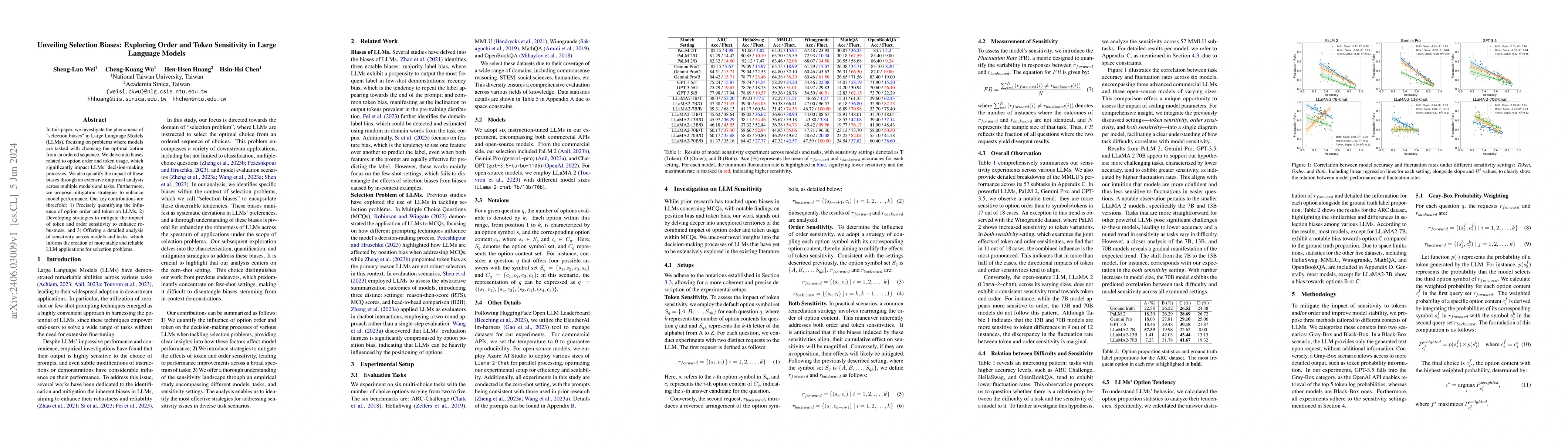 Thumbnail for Unveiling Selection Biases: Exploring Order and Token Sensitivity in
  Large Language Models
