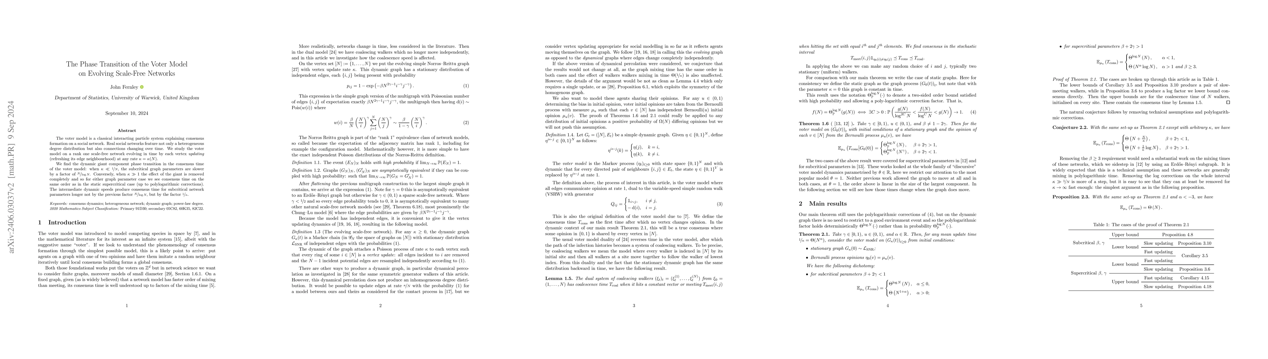 Thumbnail for The Phase Transition of the Voter Model on Dynamic Scale-Free Networks