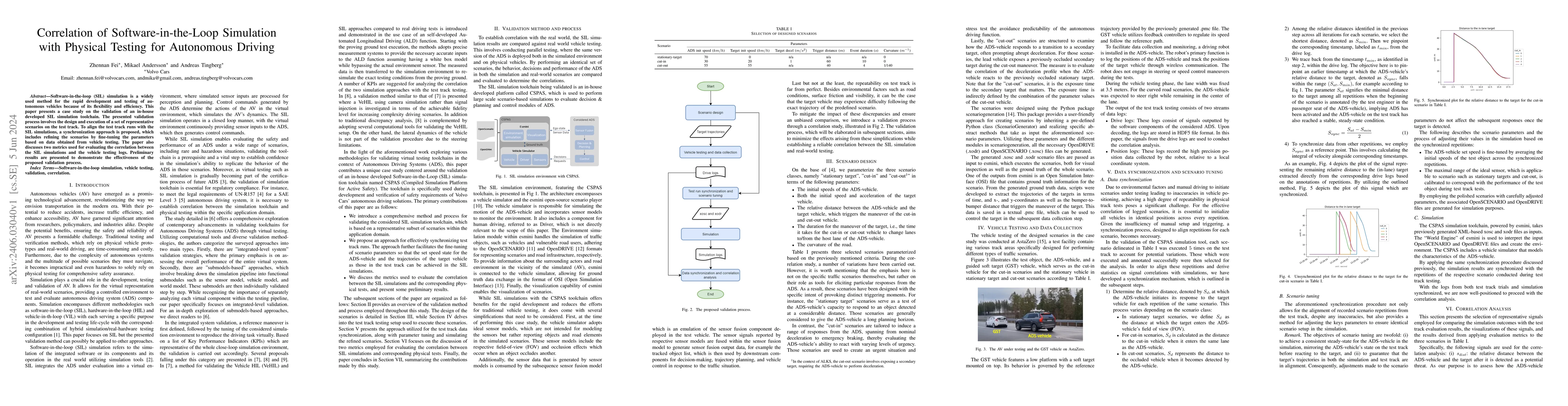Thumbnail for Correlation of Software-in-the-Loop Simulation with Physical Testing for
  Autonomous Driving