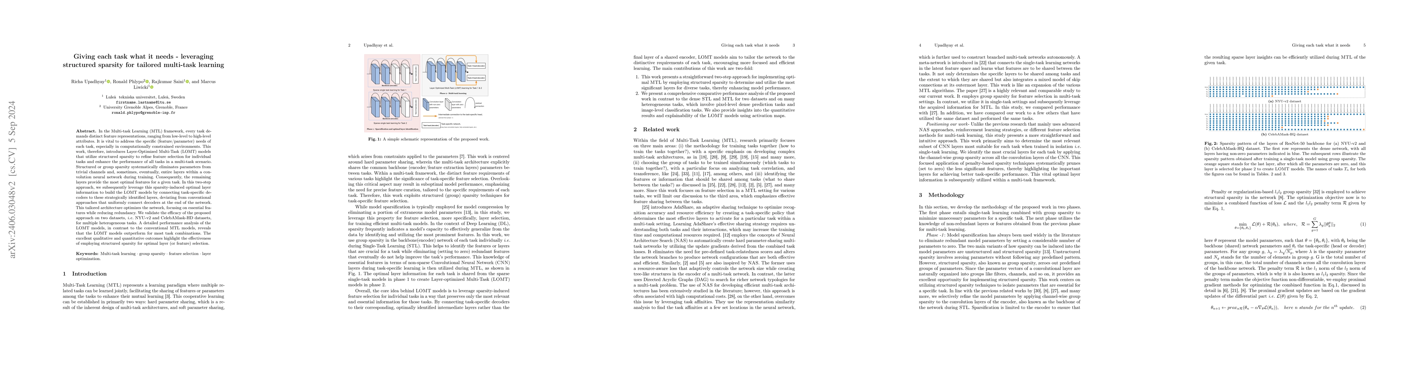 Thumbnail for Giving each task what it needs -- leveraging structured sparsity for
  tailored multi-task learning