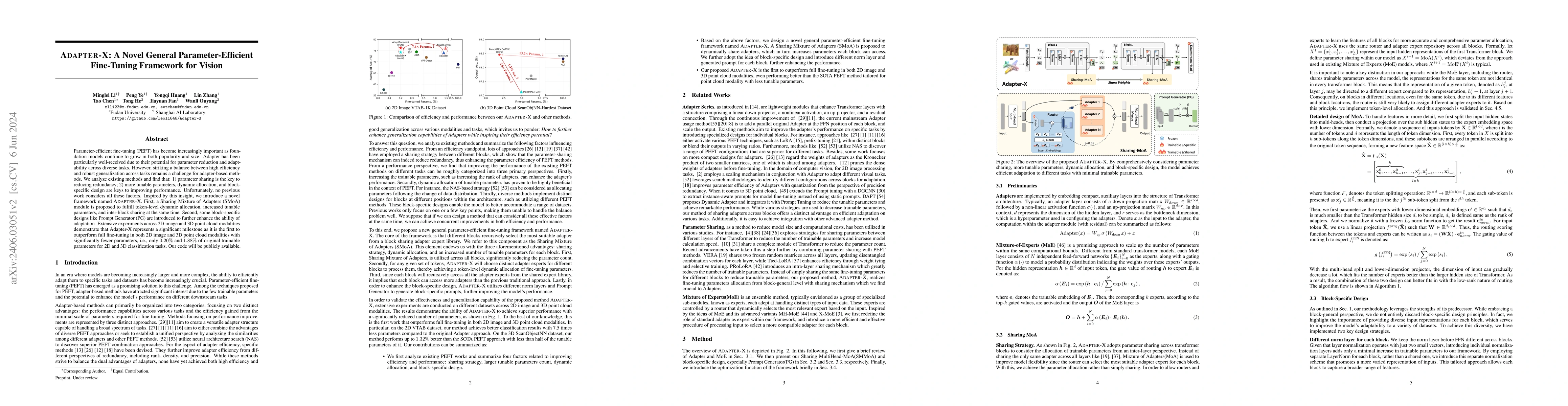 Thumbnail for Adapter-X: A Novel General Parameter-Efficient Fine-Tuning Framework for
  Vision