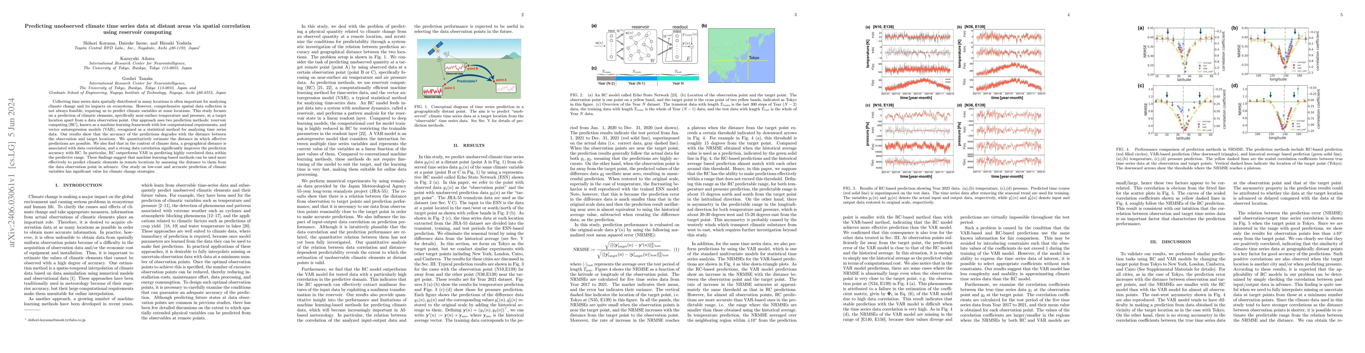 Thumbnail for Predicting unobserved climate time series data at distant areas via
  spatial correlation using reservoir computing