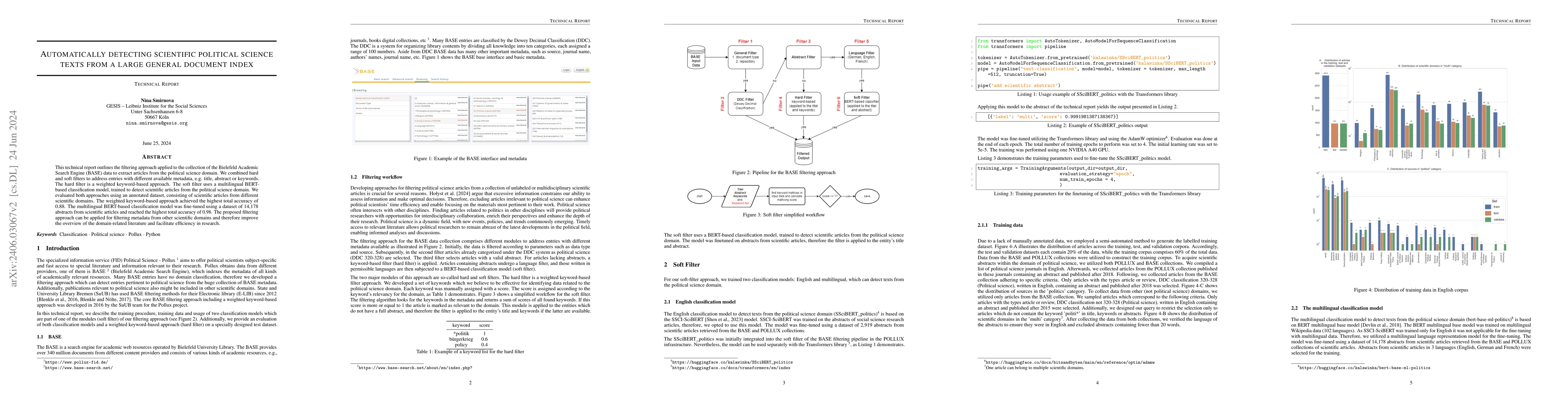 Thumbnail for Automatically detecting scientific political science texts from a large
  general document index