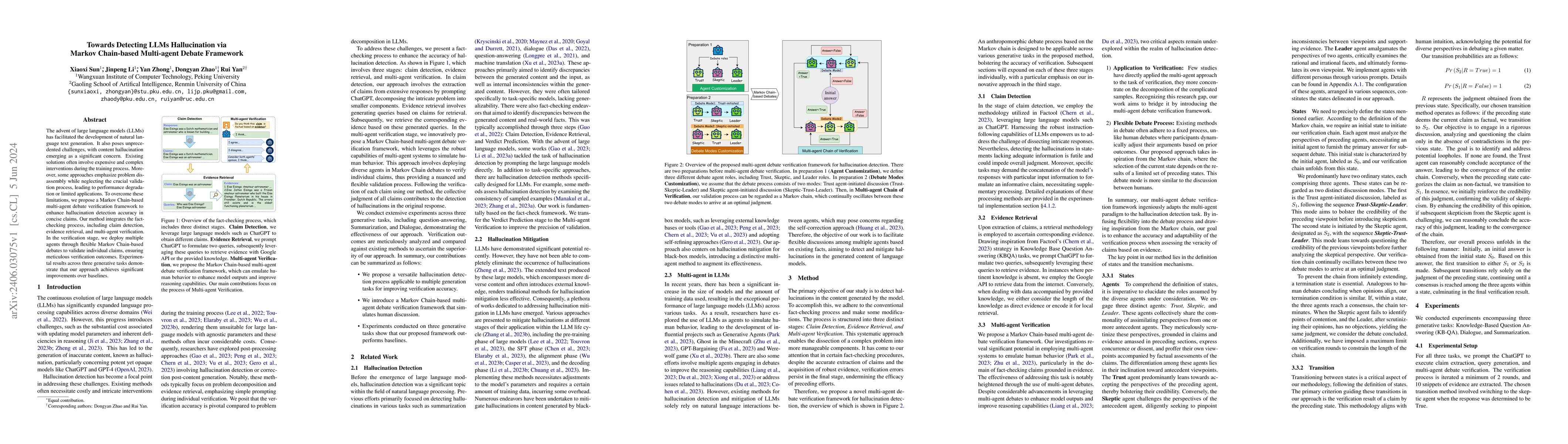 Thumbnail for Towards Detecting LLMs Hallucination via Markov Chain-based Multi-agent
  Debate Framework