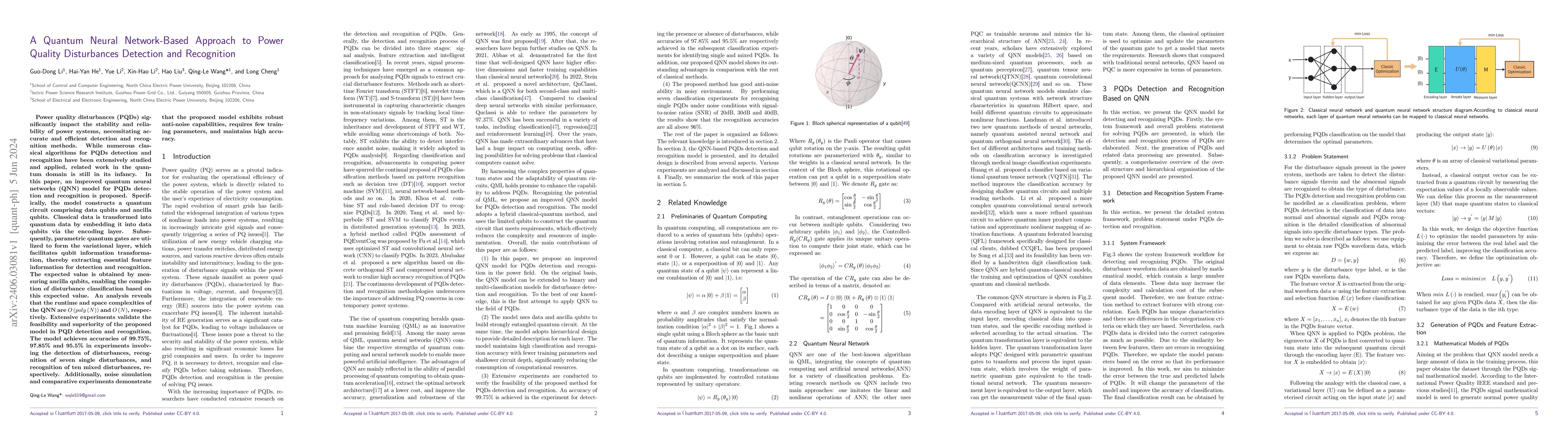 Thumbnail for A Quantum Neural Network-Based Approach to Power Quality Disturbances
  Detection and Recognition