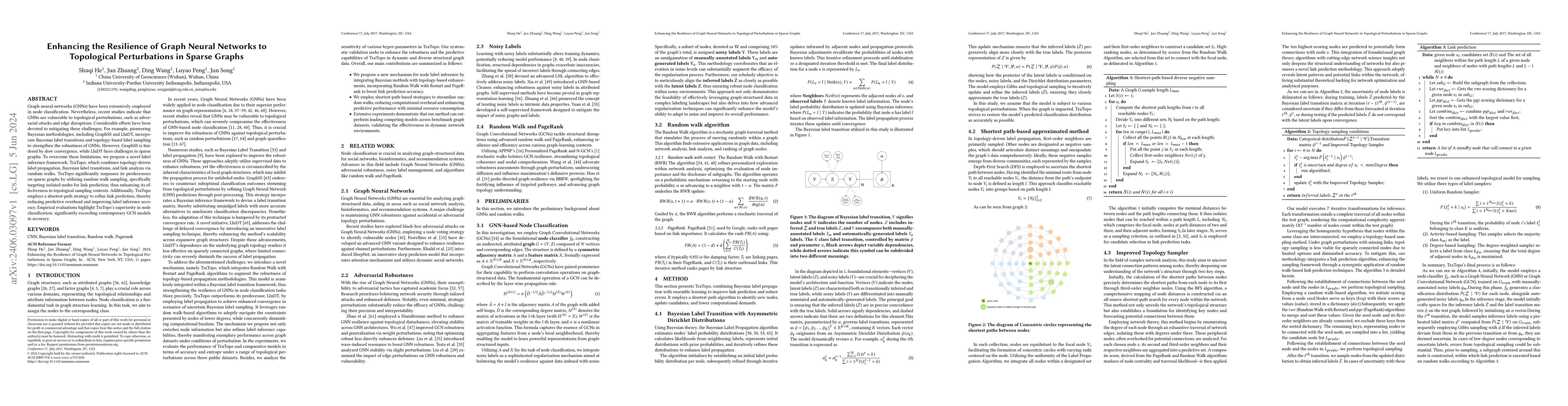 Thumbnail for Enhancing the Resilience of Graph Neural Networks to Topological
  Perturbations in Sparse Graphs