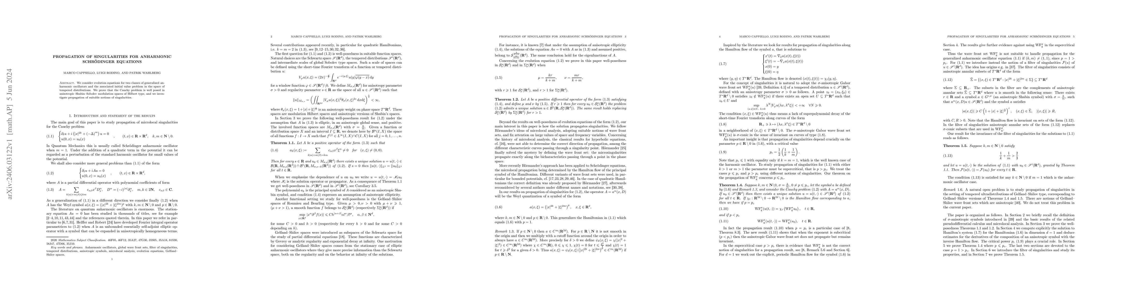 Thumbnail for Propagation of singularities for anharmonic Schr\"odinger equations